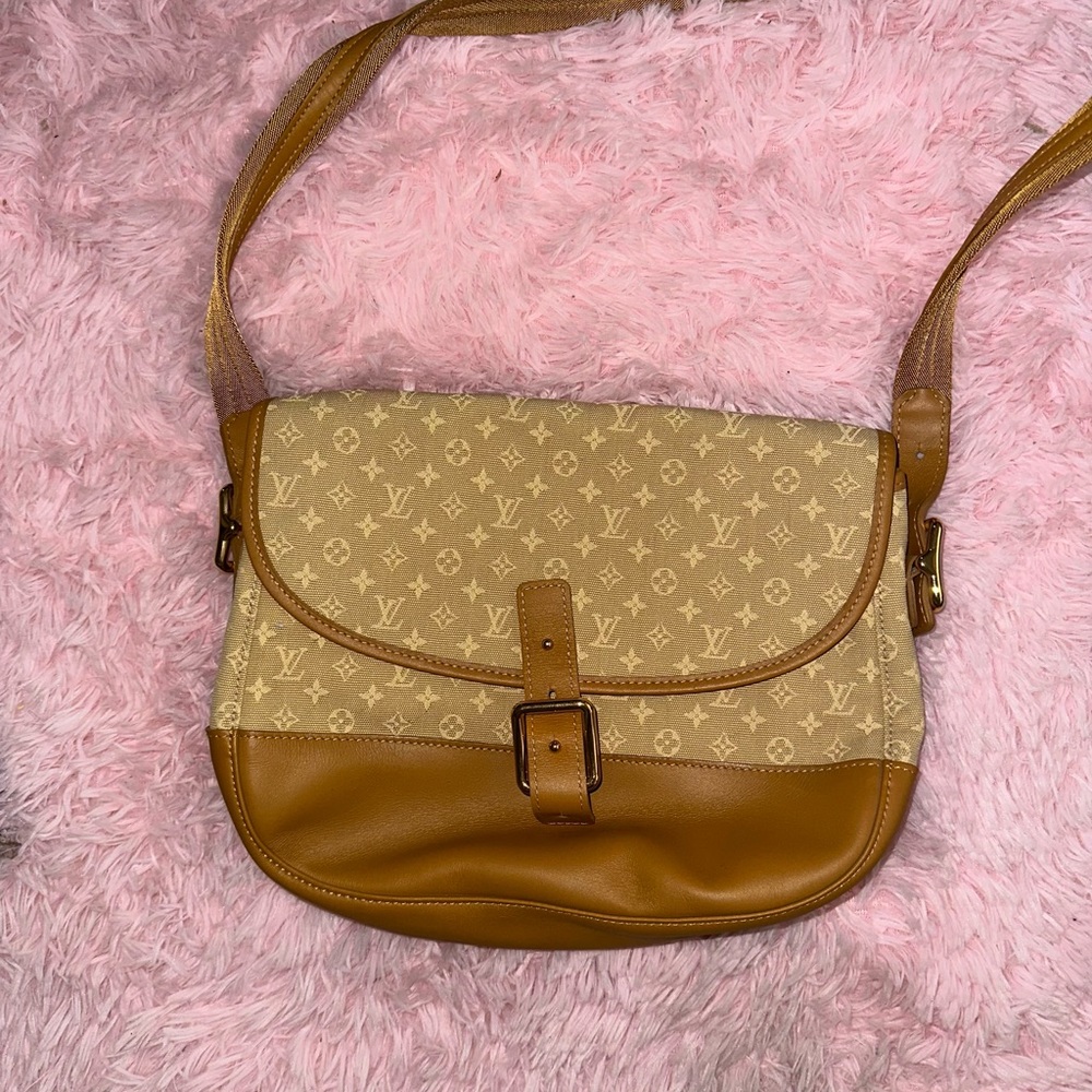 Louis Vuitton Tan and Brown Shoulder Bag with Monogram